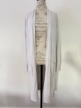 GAP Light Gray Open-Front Longline Cardigan